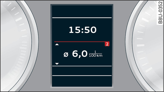 Fig. 16Painel de instrumentos: Indicador do consumo