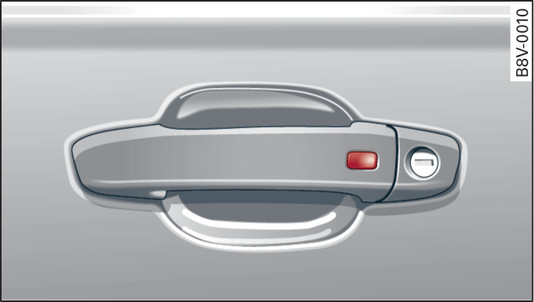 Fig. 23Porta do condutor: trancar o veículo com a chave de conforto