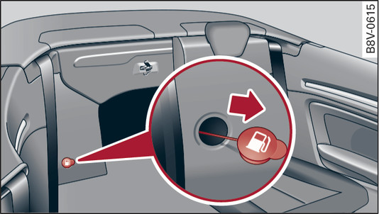 Fig. 304Válido para: Variante 2 Traseira do veículo: Banco traseiro do lado direito rebatido