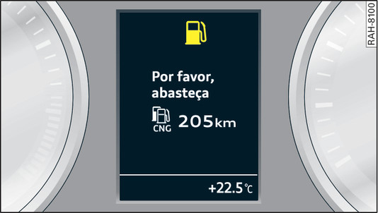 Fig. 118Visor: Aviso combinado do depósito de gasolina e gás natural