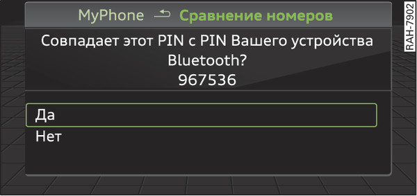 Илл. 211 Индикация PIN-кода для ввода в мобильный телефон