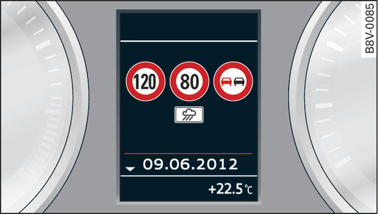 Şek. 150Gösterge tablosu: Trafik işareti algılama