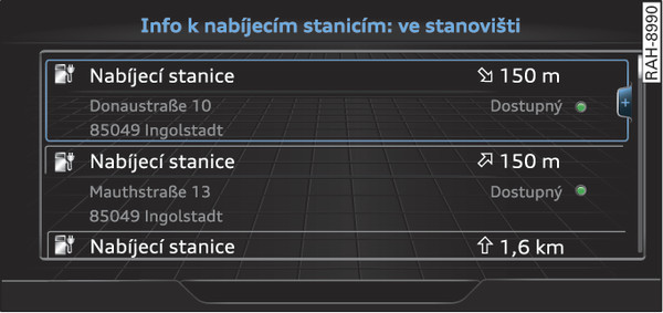 Obr. 237 Příklad: nabíjecí sloupky v okolí stanoviště