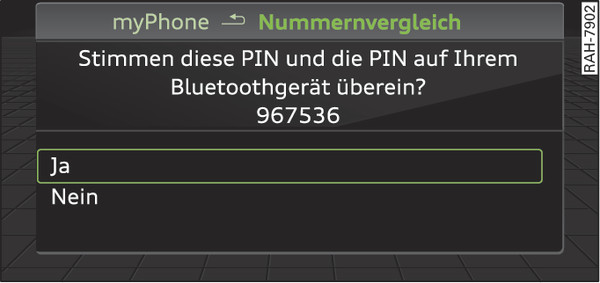 Abb. 208 Anzeige der PIN zur Eingabe ins Mobiltelefon