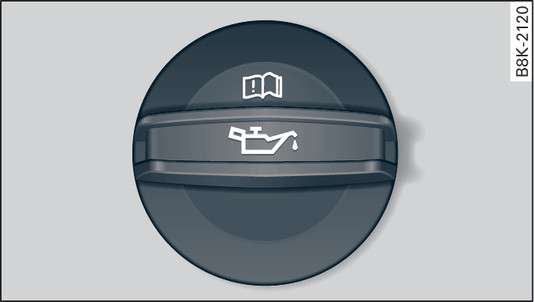 Fig. 308 Engine compartment: Engine oil filler cap