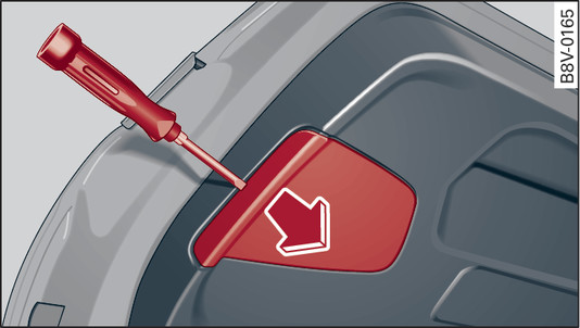 Fig. 358 Applies to: 3-door/Sportback Luggage compartment: Removing cover