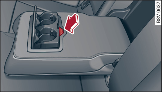 Fig. 69 Rear seats bench: Rear cup holders*