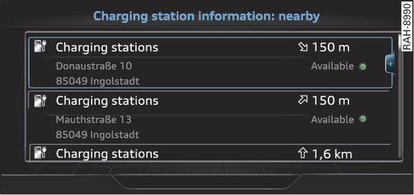 Fig. 237 Example: Charging stations nearby