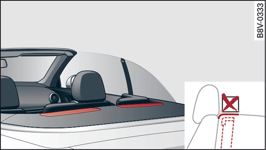 Fig. 267Sedili posteriori: punto di fuoriuscita dei roll bar