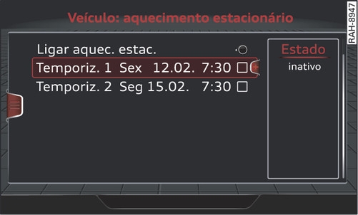 Fig. 90Infotainment: Regular o temporizador