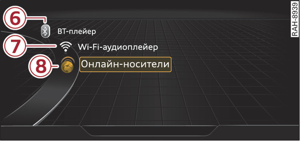 Илл. 250 Схематическое изображение: возможные источники в меню «Носители»