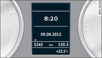 Instrument cluster: Display without driver information system