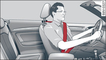 Positioning of head restraints and seat belts