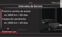 Pantalla en el tablero de instrumentos para el MMI*: Indicador de intervalos de servicio (ejemplo)