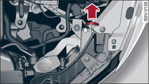 Compartiment-moteur : retrait du cache (feu de croisement)