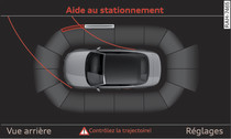 MMI : affichage de la distance (véhicules avec assistant aux manœuvres de stationnement*)