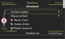 Weergave bij actieve MMI touch