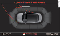 MMI: optyczne wskazanie odstępu (samochód z asystentem parkowania*)