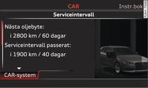 Display för MMI* i instrumentpanelen: Serviceintervallindikering (exempel)