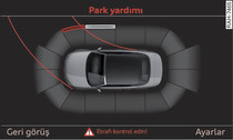 MMI: Optik mesafe göstergesi (Park asistanı* bulunan araçlar)