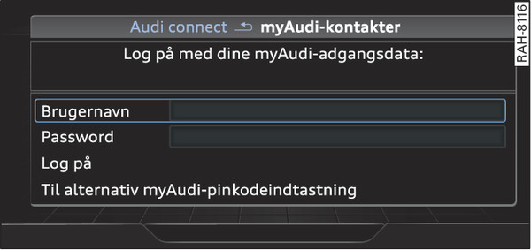 Fig. 212 Sådan logger du på myAudi.