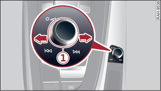 Fig. 178 MMI-tilslutnings-/afbryderknap med joystickfunktion