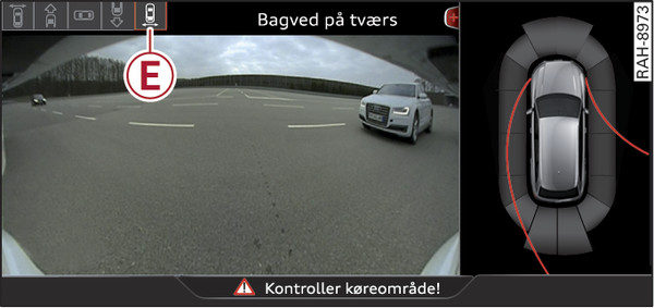 Fig. 162 Infotainment: indstillingen bagved på tværs