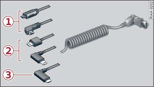 Fig. 240 USB-adaptere fra Audi