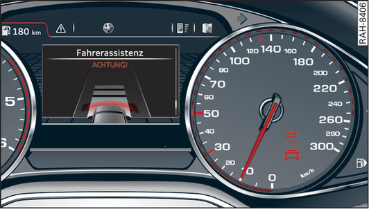 Abb. 129 Kombiinstrument: Anfahrüberwachung