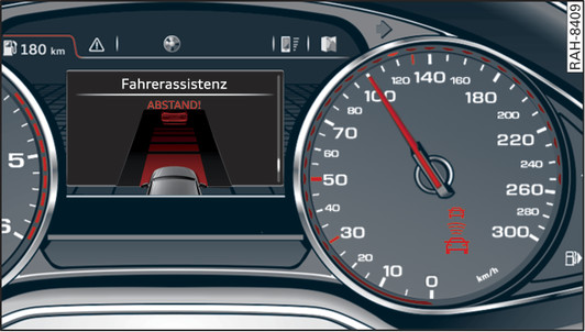 Abb. 132 Kombiinstrument: Fahrerübernahmeaufforderung