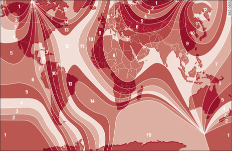 Fig. 56 Map of compass calibration zones