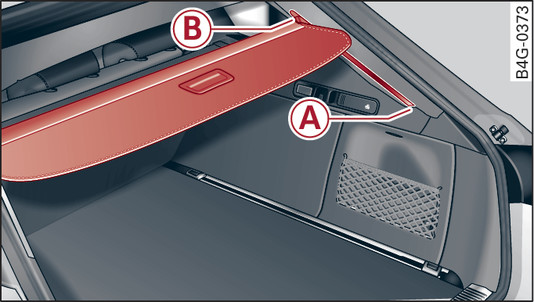 Fig. 74 Luggage compartment: Cover hooked into place