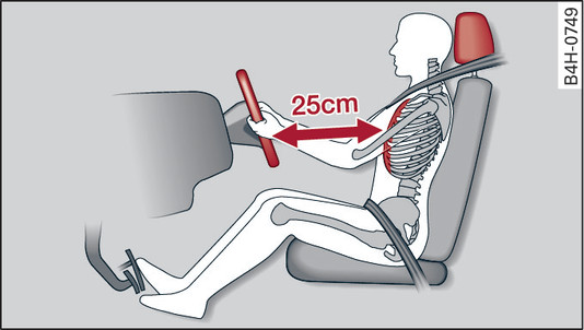 Fig. 256 Adjust seat and sit in correct position