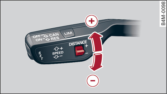 Fig. 131 Control lever: Setting the distance