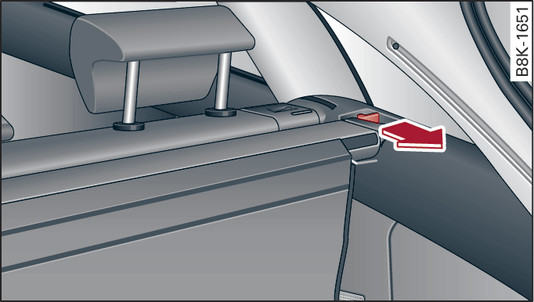 Fig. 75 Luggage compartment: Removing/installing luggage compartment cover