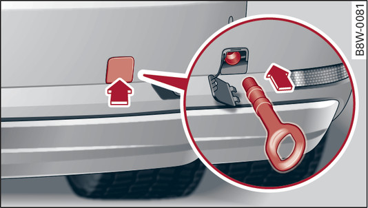 Fig. 322 Rear bumper: Fitting the towline anchorage