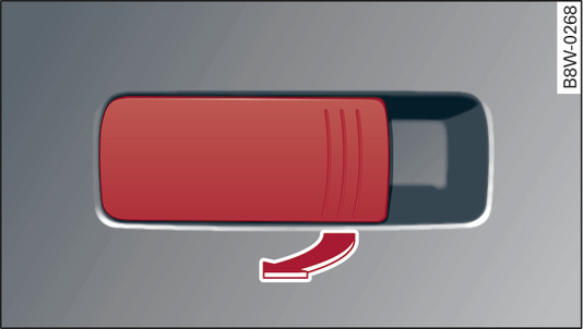 Fig. 78 Luggage compartment: Release lever (example)