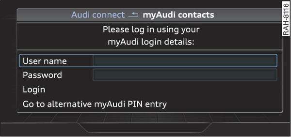 Fig. 212 Logging in to myAudi