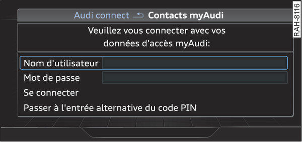Fig. 212 Connexion à myAudi