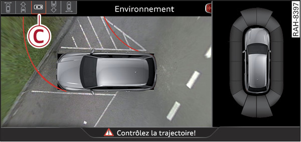 Fig. 164 Système d infodivertissement : mode « périphérie »