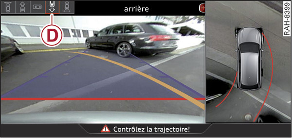 Fig. 165 Système d infodivertissement : mode « arrière »