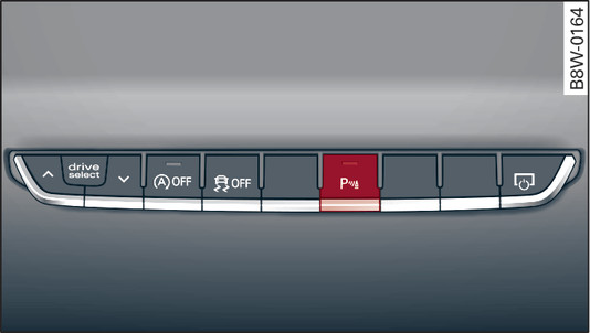 Fig. 151Console centrale: tasto del sistema di ausilio al parcheggio