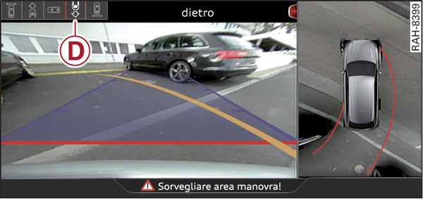 Fig. 165Sistema di infotainment: modalità "dietro"