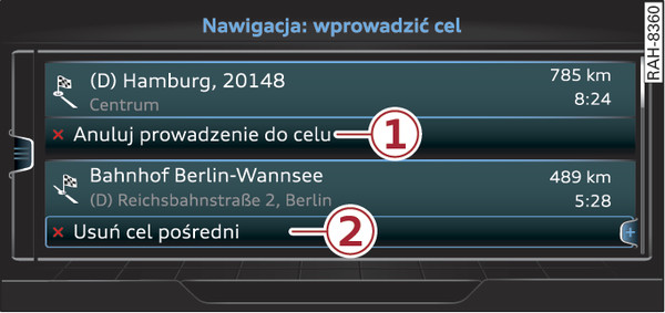 Rys. 219Przykład: aktywne prowadzenie do celu z celem pośrednim