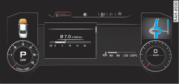 Obr. 9 Platí pro: vozidla s Audi virtual cockpit Rozšířený vzhled