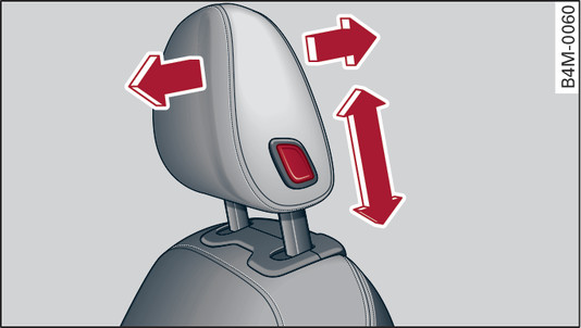 Fig. 77 Front seat: Adjusting the head restraint (version B)