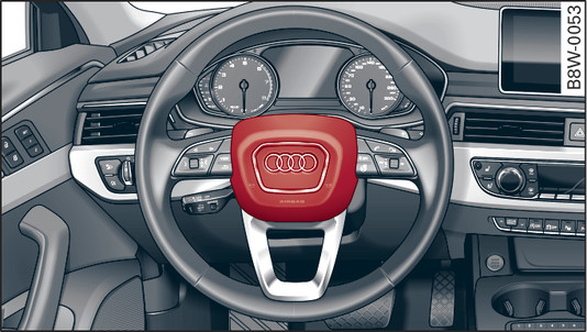 Fig. 312 Steering wheel: Driver s airbag