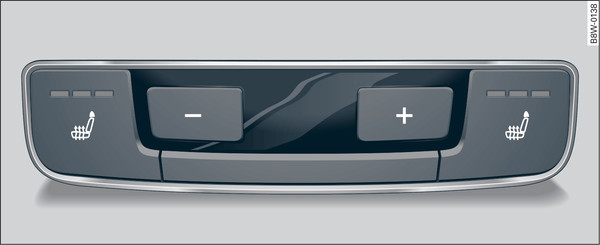 Fig. 105 Deluxe automatic air conditioner (3-zone): Controls in rear cabin