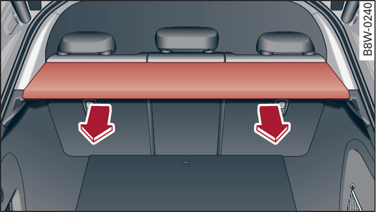 Fig. 90 Luggage compartment: Cover behind rear seats