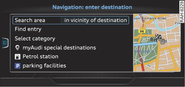 Fig. 227 Example: Searching for a special destination